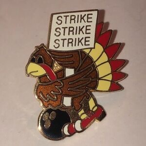 Strike Turkey Bowling Vintage Pin